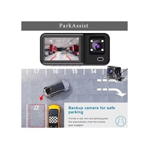 32gb Uyumlu 3 Kameralı Araç İçi Güvenlik Kamerası 1080p Kayıtlı Gece Görüşlü G Sensörlü