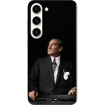 Samsung Galaxy S23 Uyumlu Ufka Bakan Lider Atatürk Baskılı Silikon Kılıf Renkli