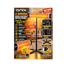 3000w Ayaklı Infrared Elektrikli Isıtıcı Soba - Termostatlı Güçlü Isıtıcı + Ayak Dahil Set