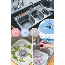 2 Adet 2 Kademeli Dokunmatik Lavabo Tıkacı Silikon Lavabo Gider Tıpası Süzgeç Silikon Diğer
