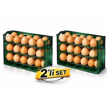 Microcase Sert Abs Plastik Dolapiçi Yumurta Organizer Ve Standı Kapaklı Tasarım 2 Adet Al5453 Yeşil