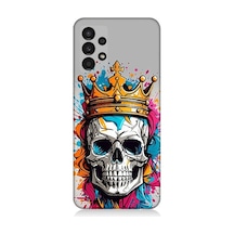 Samsung Galaxy A13 Uyumlu Kral Kurukafa Desenli Silikon Kılıf