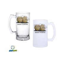 Pişmiş Patatesler Kulplu Bira Bardağı Buzlu Veya Şeffaf Seçenekli 0339