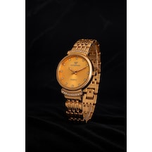 Lüks Minimal Taş Detaylı Metal Rose Renk Kol Saati Rose - 731098196 Metalik