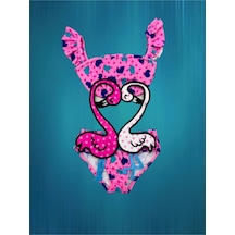 Lolliboomkids Kız Çocuk Flamingo Tek Parça Mayokini Pembe