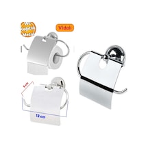 Buççin Online Mağaza Tuvalet Kağıtlık Aparat Kapalı Wc Kağıt Standı Paslanmaz Metal Sağlam Vidalı Krom Renk Çok Renkli