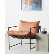 Sller Modern Tasarım Berjer Metal Iskeletli Portatif Berjer Flok Kumaş Döşeme Salon Dizayn Taba