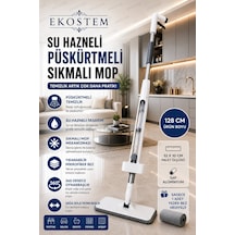 Kendinden Sıkmalı Kendini Temizleyen Mikrofiber Mop Su Hazneli Yer Mopu Fayans Duvar Yüzey Temizlik