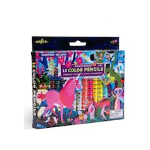 Eeboo 12li Büyük Kuru Boya Kalemi - Magical Creatures Çok Renkli