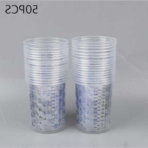 Pazly Tek Kullanımlık Şeffaf Pp Boya Karıştırma Kabı 600ml 50 Adet Şeffaf