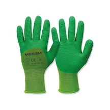 Meşem Pütürlü Camcı Eldiveni 3/4 10'' Yeşil El180,1 Çift Diğer