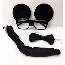 Mickey Mouse Gözlüğü Papyonu Kuyruğu Seti N177