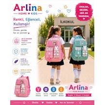 Kore Model Tavşan Aksesuarlı Su Geçirmez Kız Çocuk Çantası Pudra Pudra Pembe