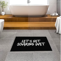 Evaşk Banyo Paspası İpeksi Kadifemsi Halı Yüzey Kaymaz Taban 60x90 BM02960S Siyah