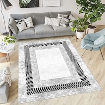Rovigo Home Dijital Baskı Yıkanabilir Kaymaz Taban Salon Halısı Rvg1863-sm90 Gri