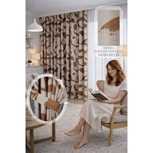 Floral Baskı Desenli Blackout Işık Geçirmez Pilesiz Fon Perde Yatak Odası, Çocuk Odası ,salon Turuncu