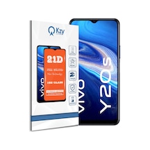 Vivo Y20S ile Uyumlu Tam Kaplayan 21D Temperli Ekran Koruyucu Cam