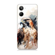 Realme 10 Uyumlu Siyah Beyaz Asil Kartal Desenli Silikon Kılıf