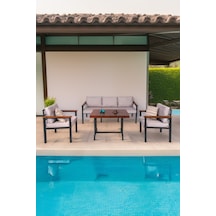 Neokas Bahce Mobilyası, 1+1+3+m Modern Balkon Mobilyası, Kafe Oturma Takımı, Teras Koltugu, Antrasit