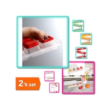 Kapaklı Buz Kalıbı Yapışmaz + Silikon Tabanlı 4 Bölmeli Yuvarlak Şeffaf Buz Kalıbı - 2li Set H3e7t0 Diğer