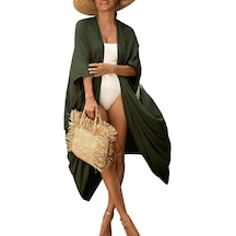Yucama Kadın Maksi Plaj Elbisesi, Bikini Üstü, Kadınlar İçin, Büyük Bede - D-yeşil