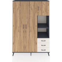 Hyperion Dolap 5 Raflı 3 Çekmeceli Tek Askılı 132x44x195 Antr... Antrasit