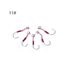 Rogfer 5pcs / Paket Hengjia 11 Bağlanmış Tel Demir Kanca Derin Deniz Balıkçılığı Kancası