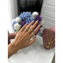 14k Kaplama Kalp Charmlı Yüzük Altın