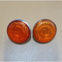 Yuvarlak Sarı Renk Reflektör Saç Bağlantılı 6mm Vidalı 2 Adet