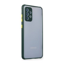 Samsung Galaxy Uyumlu A72 Kılıf Miami Şeffaf Silikon - Koyu Yeşil Bz8683140166007