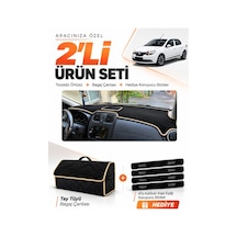 E-biz Renault Symbol Üst Kapaklı 2013-2021 Uyumlu Torpido + Tay Tüyü Çanta - Siyah-bej - Re014