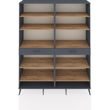 Hyperion Gardrop 10 Raflı 2 Çekmeceli 176x44x221 Antrasit-çam/antrasit Beyaz