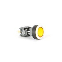 Ø16 mm - Ø22 mm Sarı Yuvarlak Ledli Yaylı Buton 24VAC/DC 1NO+1NC