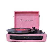 Nostaljik Özel Pembe Çantalı Pikap Bluetooth Kulaklı Hoparlör 33-45-78 Taş Ve Plastik Plak Çala Standart