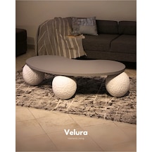 Modern Orta Sehpa & Top Sehpa Cam Sehpa & Küre Orta Sehpa - Dragon Beyaz - Fasulye - Gri Mdf Beyaz