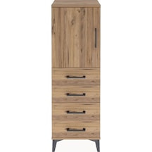 Arges Dolap 2 Raflı 4 Çekmeceli Tek Kapaklı 44x30x134 Çam-çam Atlas Çam