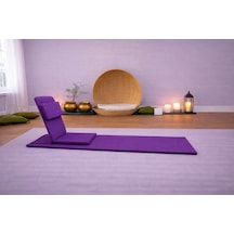 Backjack Meditasyon Sandalyesi Destekli Yer Minderi + 60x180 Kumaş Mat - Backjack 3xl Mat+backjack İkili Set Mor