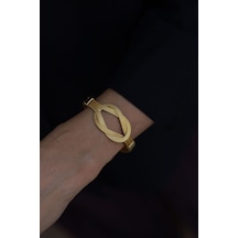 Yenigün Kuyumculuk 14 Ayar Altın Cimarlı Örgü Hasır Bileklik Blk26298 Sarı Altın