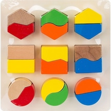 Hongji Ahşap Geometrik Şekilli Bloklar 18 Parça