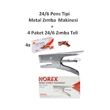 Metal Pens Tipi Zımba Makinesi 24/6 + 4 Paket Bakır Zımba Teli