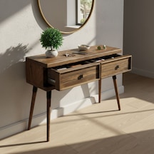 Mobenta Stria Entry: Modern Masif Dresuar 2 Çekmeceli Antre Konsolu - 120x31.5 Cv Ceviz