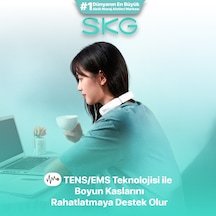 Skg 4356E Özel Isı Terapisi-Termoterapi Tens Ems Frekans Destekli Boyun Masaj Aleti, Taşınabilir Beyaz