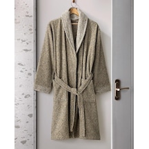 Madame Coco Brest İpliği Boyalı Unisex %100 Pamuk Şalyaka Bornoz - Haki Haki L - XL Haki