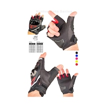 Forestia Motiva Kırmızı Yarım Eldiven Kısa Taktik Spor Reflektörlü Motosiklet Eldiveni - Motorcu Eldiven Motivakırmızı Çok Renkli