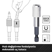 M-case 33 Parça Uç Seti S2 Çelikten Yapılmış 50 Mm Uçlara Sahip Akülü Vidalamalar Ve Elektrikli Matkaplar İçin,hızlı Değiştirilebilir Uç Tutucu, Saklama Kutusu - 49118903