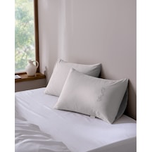 Aveline 2'li %100 Pamuk Nakışlı Yastık Kılıfı - Gri 8684427348239 Çok Renkli