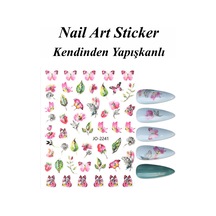 Nail Art Sticker Kendinden Yapışkanlı, Tırnak Süsleme, Tırnak Dövmesi Stikır 2241 Çok Renkli-2241