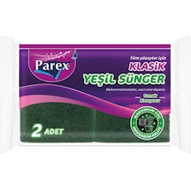 Parex Klasik Oluklu Yeşil Bulaşık Süngeri 2 Adet