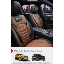 Titanyum Serisi Lüks Keten Oto Koltuk Kılıfı - Dacia Sandero-stepway-duster Uyumlu Taba