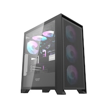 Aıgo Darkflash Drx70 Mesh 750w 80+ Usb3.0 4x12cm Fan Temperlı Cam Sıyah Atx Oyuncu Kasası